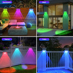 Solar Fence Lights Outdoor, 2PK RGB Solar Lights - Image 5