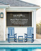 SERWALL Outdoor Rocking Chair Blue Set of 8, All Weather Patio Rocking Chair - Image 6