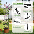 6ft Garden Obelisk Trellis for Climbing Plants-Rustproof Metal Pipe - Image 3