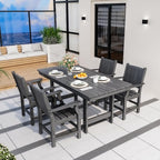 Pamapic 5-Piece Outdoor Dining Set, HDPE Outdoor Rectangular Table and 4 Chairs - Image 6