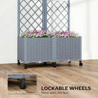 Outsunny Planter Box with Trellis, Self Watering Raised Garden Bed with - Image 5