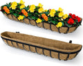 36 x 7 x 8 inches Outdoor Black Metal Planter Box, 2 Pieces by BeapTcely