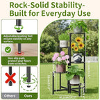 Plant Stand Indoor Outdoor, 5 Tier Corner Metal Flower Display Holder Stand - Image 3