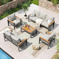 Aoxun Aluminum Patio Furniture Set 7 Seats, Oversized Outdoor Sectional by Aoxun