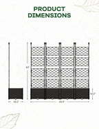 4 PCS Raised Garden Bed with Trellis, Patio Privacy Screen & Balcony Garden - Image 3