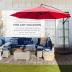Best Choice Products 10ft Offset Hanging Market Patio Umbrella w/Easy Tilt - Image 3