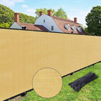 UPGRADE Privacy Fence Screen 6'x4' Sand Outdoor 90% Visibility Blockage 170 GSM by UPGRADE