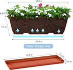 smusei Window Boxes Planters 17’’ Railing Planter Box - Image 4