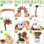 Funnymoom 36 Pcs Garden Plastic Paintable Flower Pot Craft Kit DIY Painting - Image 4
