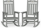 Oversized Outdoor Rocking Chairs Set of 2, High Back Porch Rocker Chair by Suunyn