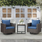 Belord Outdoor Bistro Set 3 Piece Wicker Swivel Rocker Patio Chairs, Oversize by Belord