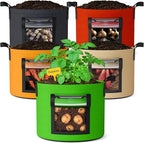 5 Gallon Potato Grow Bags: Set of 5 Colorful Gardening Supplies Fabric Pots by NESSTU