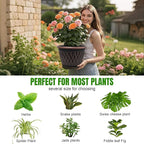 4 Pack 9 Inch Retro Plant Pots, Vintage Striped Flower Pots - Image 5
