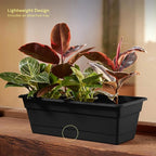 Bloem Dura Cotta 18" Black Resin Rectangle Window Box Planter - Image 2