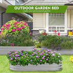 GADI Metal Raised Garden Bed 2Sets Galvanized Planter Box - Image 6