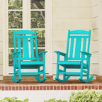 LUE BONA Outdoor Rocking Chairs Set of 2, HDPS Porch Rocker - Image 3