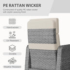 Restland Outdoor Recliner with Independent Adjustable Back & Footrest Wicker - Image 6