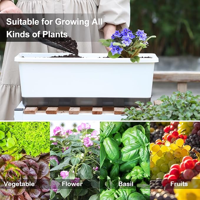 Window Box Planter 8 Pcs, 17 Inches Rectangle Flower Pots - Image 4