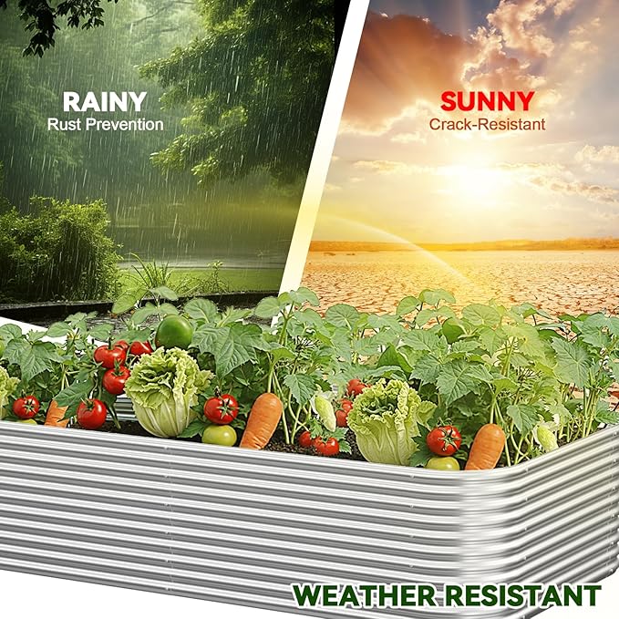 2 Pack Tall 6x3FT Raised Beds for Gardening, Corrugated Galvanized Steel Raised - Image 5