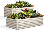 GarveeLife 2pcs 8x4x2 ft Galvanized Raised Garden Bed, Rust-Resistant Raised by GarveeLife