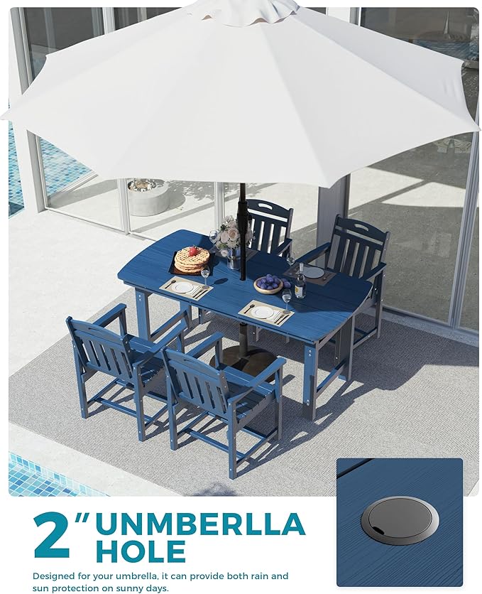Ciokea HDPE Outdoor Dining Set, 5-Piece Patio Table and Chairs Set - Image 3