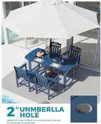 Ciokea HDPE Outdoor Dining Set, 5-Piece Patio Table and Chairs Set - Image 3