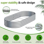 2PCS 8x2x1ft Galvanized Metal Raised Garden Bed Kit, Outdoor Planter Box - Image 4