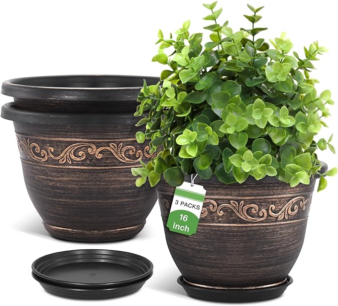 Plastic-Plant-Flower-Planters-16 Inch by Pottiffe