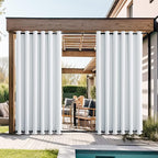 NICETOWN 2 Panels Patio Curtains Outdoor Waterproof W84 x L108, Rustproof Top & - Image 2