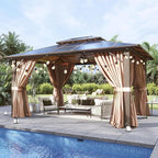 Aoxun 10'x12' Hardtop Gazebo, Aluminum Frame Permanent Pavilion - Image 2