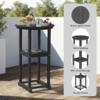 Ciokea 3 Pcs Compact Outdoor Bar Set, Space-Saving Round Bistro Set - Image 4