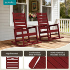 SERWALL Outdoor Rocking Chair Set of 2, Oversized Rocking Chair - Image 9