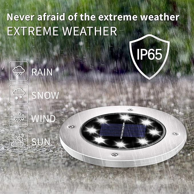 INCX 4.6 inch Solar Lights Outdoor Waterproof, 24 Pack Solar Light - Image 2