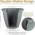 Sunnydaze 24-Inch Anjelica Large Plastic Pot - Image 6