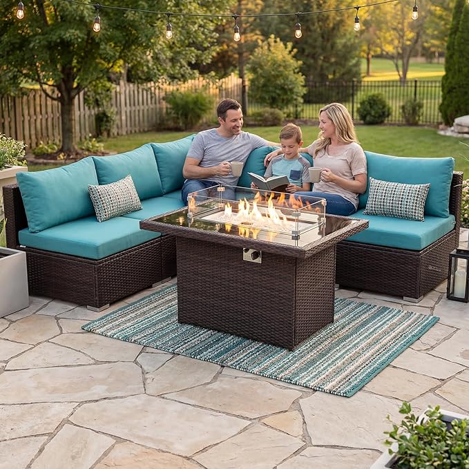 NICESOUL 6 Piece L-Shaped Patio Furniture Set by NICESOUL