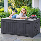 Flamaker Resin Deck Box 120 Gallon Waterproof Large Outdoor Indoor Storage Box - Image 8