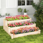 Giantex 3-Tier Raised Garden Bed, Tiered Planter Box w/Open-Ended Base - Image 2