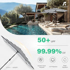 JEAREY 6.5x10 ft Rectangular Patio Umbrellas Rectangle Outdoor Umbrella - Image 5