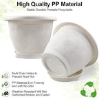 6 Inch Flower Pots Planters for Indoor Outdoor Plants, 6 Pack Plastic Small - Image 4
