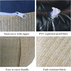 Woven Inflatable Ottoman with Air Pump D21”x H10” Outdoor Indoor Pouf Patio - Image 4