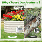 17" Tall Outdoor Garden Raised Garden Bed Kits, 5ft X 2ft Oval, 0.8MM Thick - Image 5