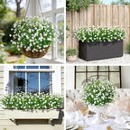 20 Bundles Artificial Flowers for Outdoors Fake Plastic Flowers UV Resistant - Image 6