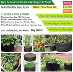 3-Pack 20 Gallon Thickened Plant Grow Bags Large Heavy Duty Fabric Plant Pots - Image 2