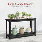 Stoog Outdoor Console Table, All-Weather 2-Tier Patio Console Table - Image 8