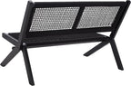 SAFAVIEH Outdoor Collection Kobina Black Acacia Wood/Black Rope Foldable Bench - Image 11