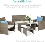 Best Choice Products Set of 2 Wicker Ottomans, Additional Seating, Side Table - Image 4