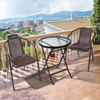 VINGLI PE Rattan Outdoor Dining Chairs Set of 1, Plastic Stackable Patio Chairs - Image 2