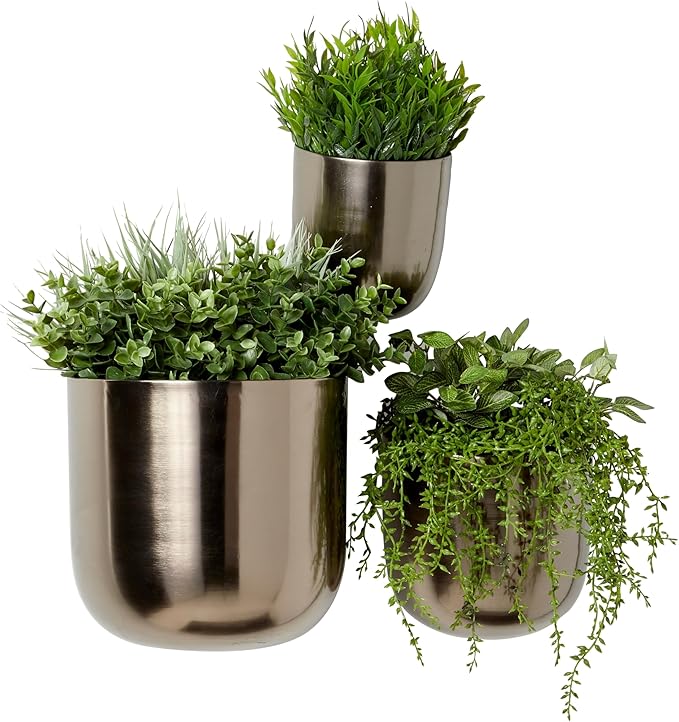Deco 79 Metal Indoor Outdoor Wall Planter Indoor Outdoor Floating Hanging - Image 3