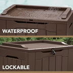 Devoko 30 Gallon Resin Deck Box Outdoor Indoor Waterproof Storage Box - Image 2