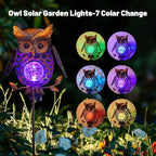 HONGLAND Solar Lights Outdoor Decor Waterproof, Solar Owl Garden Decorative - Image 3